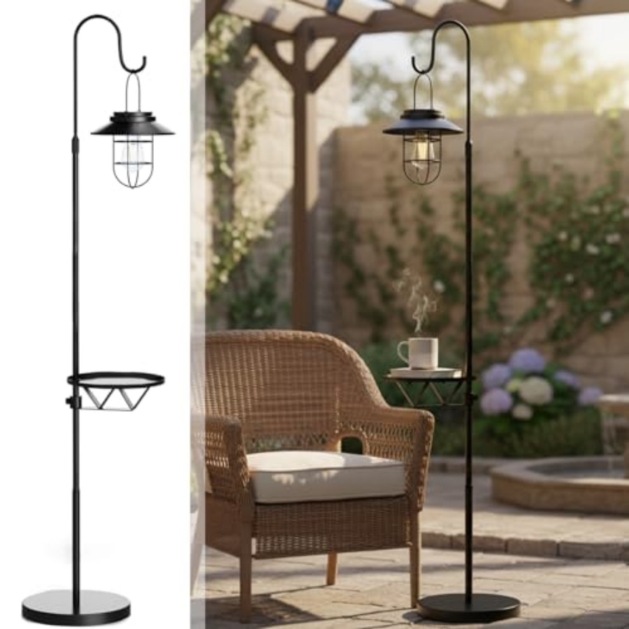Outdoor Lighting Waterproof - Lámpara Solar de Pie con Mesa,