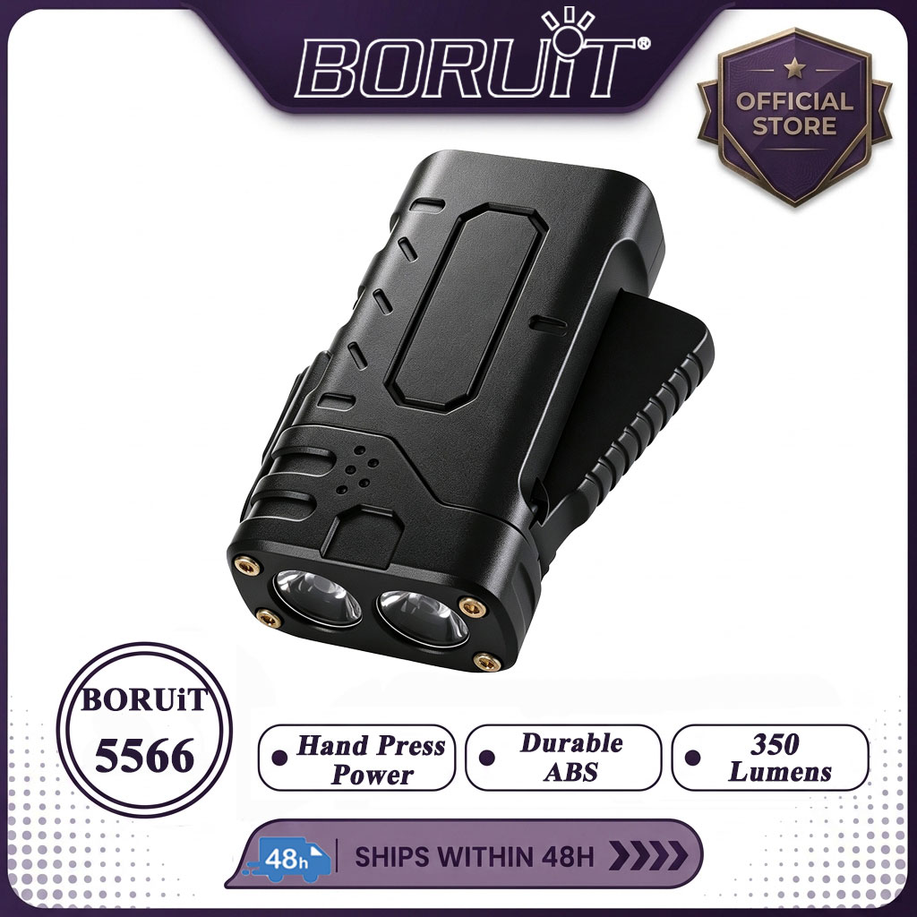 Outdoor Lighting Black - Linterna LED EDC de Manivela BORUIiT,