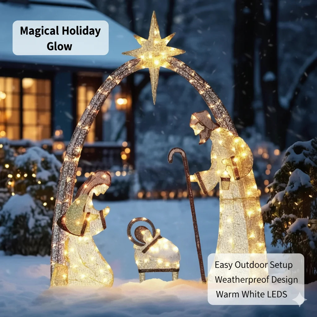 Escena de Natividad navideña d - Outdoor Lighting Effects reseña y precio