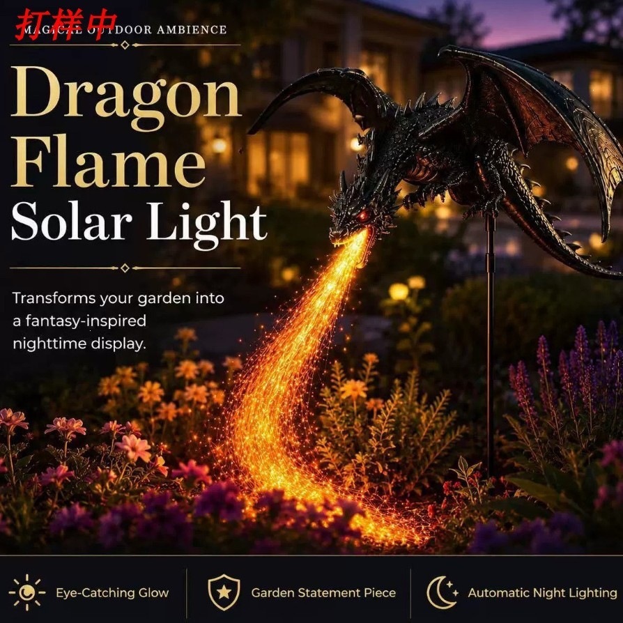 Luz Solar de Jardín con Dragón - Outdoor Lighting Pathway reseña y precio